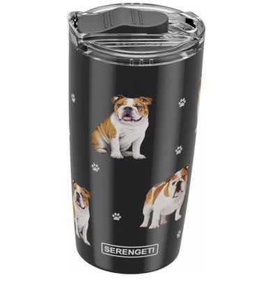 Serengeti pet patterned stainless steel tumbler with a spill-proof lid