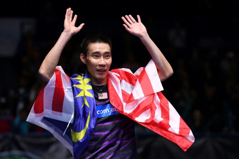 Malaysia's Lee Chong Wei celebrates his victory over China's Lin Dan in their All England Open Badminton Championships men's singles final match in Birmingham, central England, on March 12, 2017