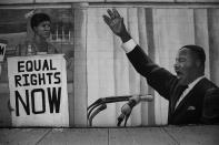 <p>Mural of Dr. Martin Luther King, Jr. and the Civil Rights movement outside the Democratic National Convention Monday, July 25, 2016, in Philadelphia, PA. (Photo: Khue Bui for Yahoo News)</p>