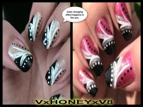 6) Color-Changing New Year's Nail Art