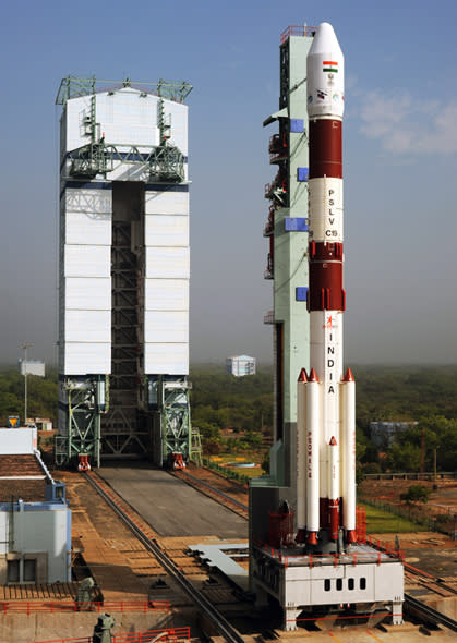 PSLV C-19 stands tall at 44.5 meters.It can lift off satellites up to a scary 321 ton