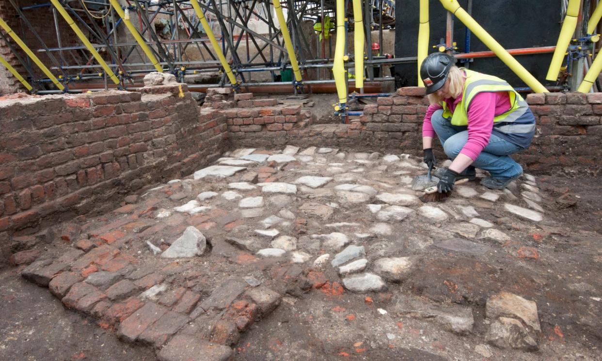 <span>Archaeologist Heather Knight at the Curtain theatre where the Museum of Shakespeare opens next year.</span><span>Photograph: Museum of London Archaeology/Historic England/PA</span>