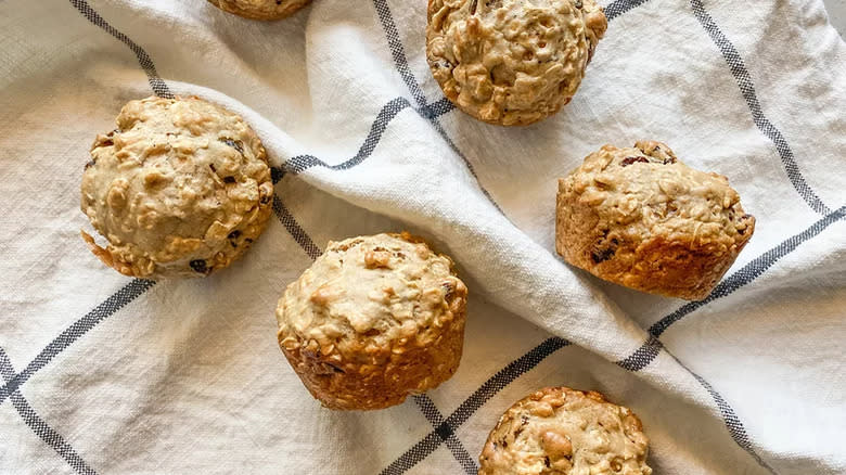 muffins on tea towel