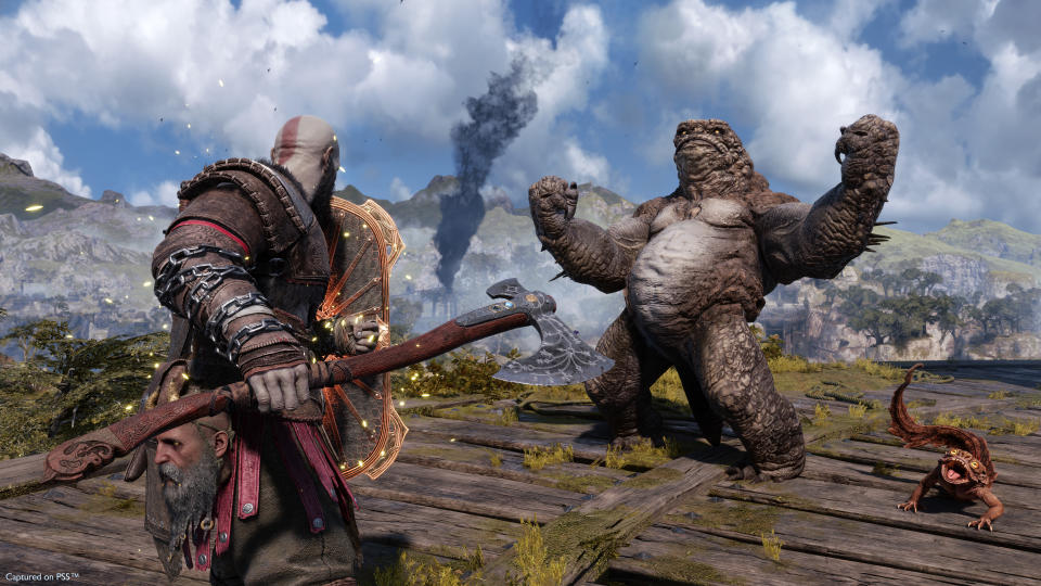 Esta imagen difundida por Sony Interactive Entertainment muestra una escena del videojuego "God of War: Ragnarök". (Sony Interactive Entertainment vía AP)