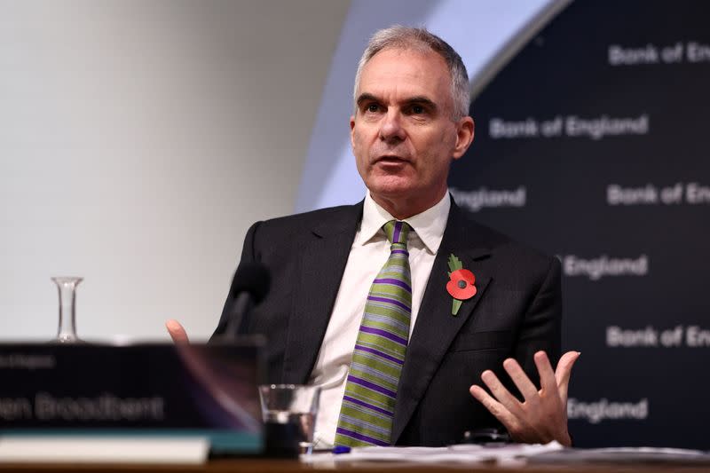 Deputy Governor, Monetary Policy of the Bank of England Ben Broadbent attends a press conference in London