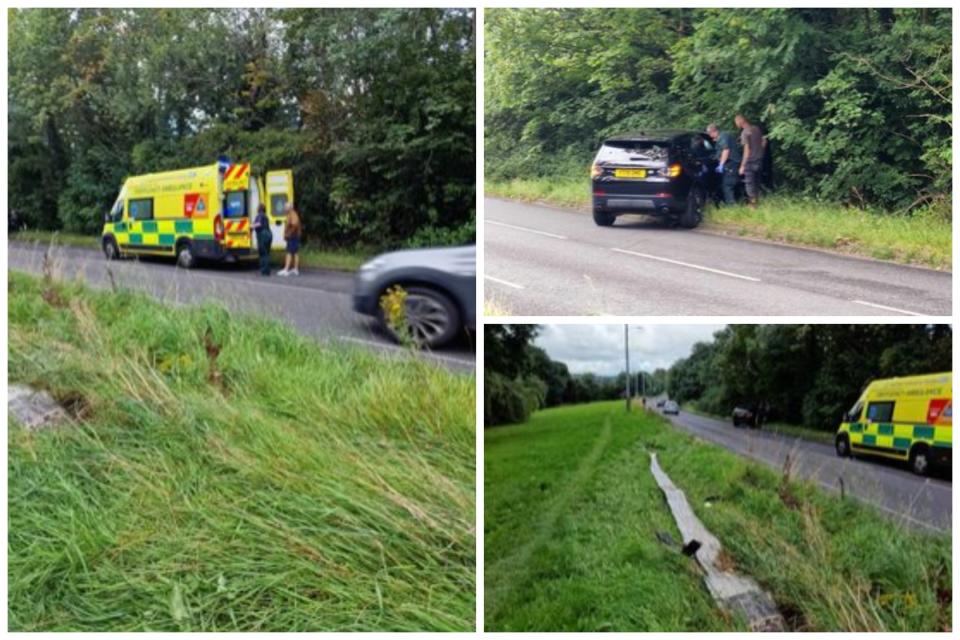 An ambulance was sent out to Chesterfield Road, Sheffield this morning after a car left the road and crashed: Picture: Jim B