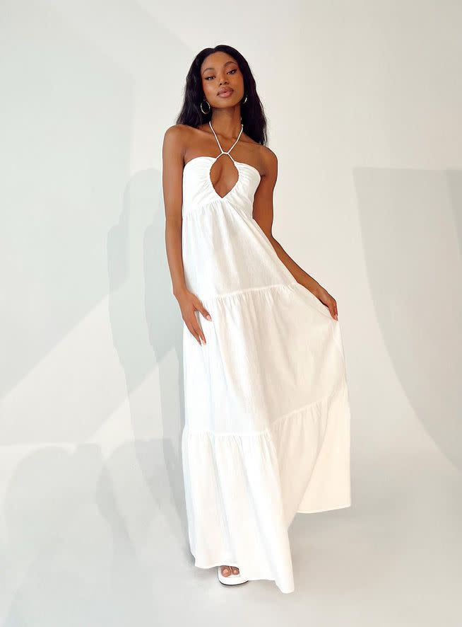 Lincoln maxi dress white