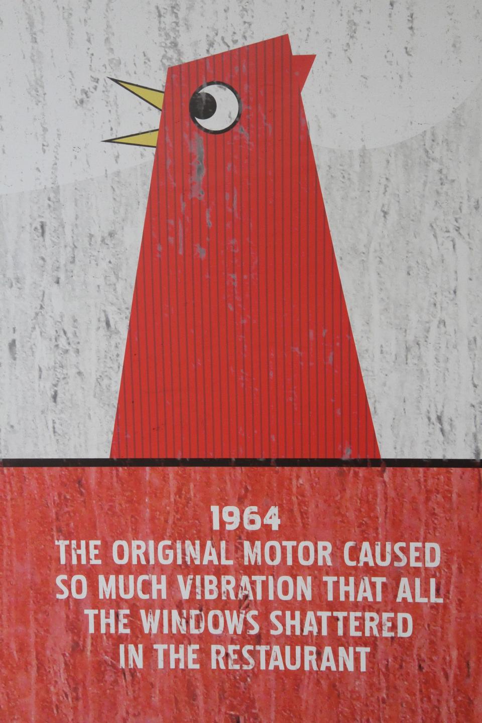 In 1964, the original motor caused so much vibration that all the windows shattered in the restaurant.