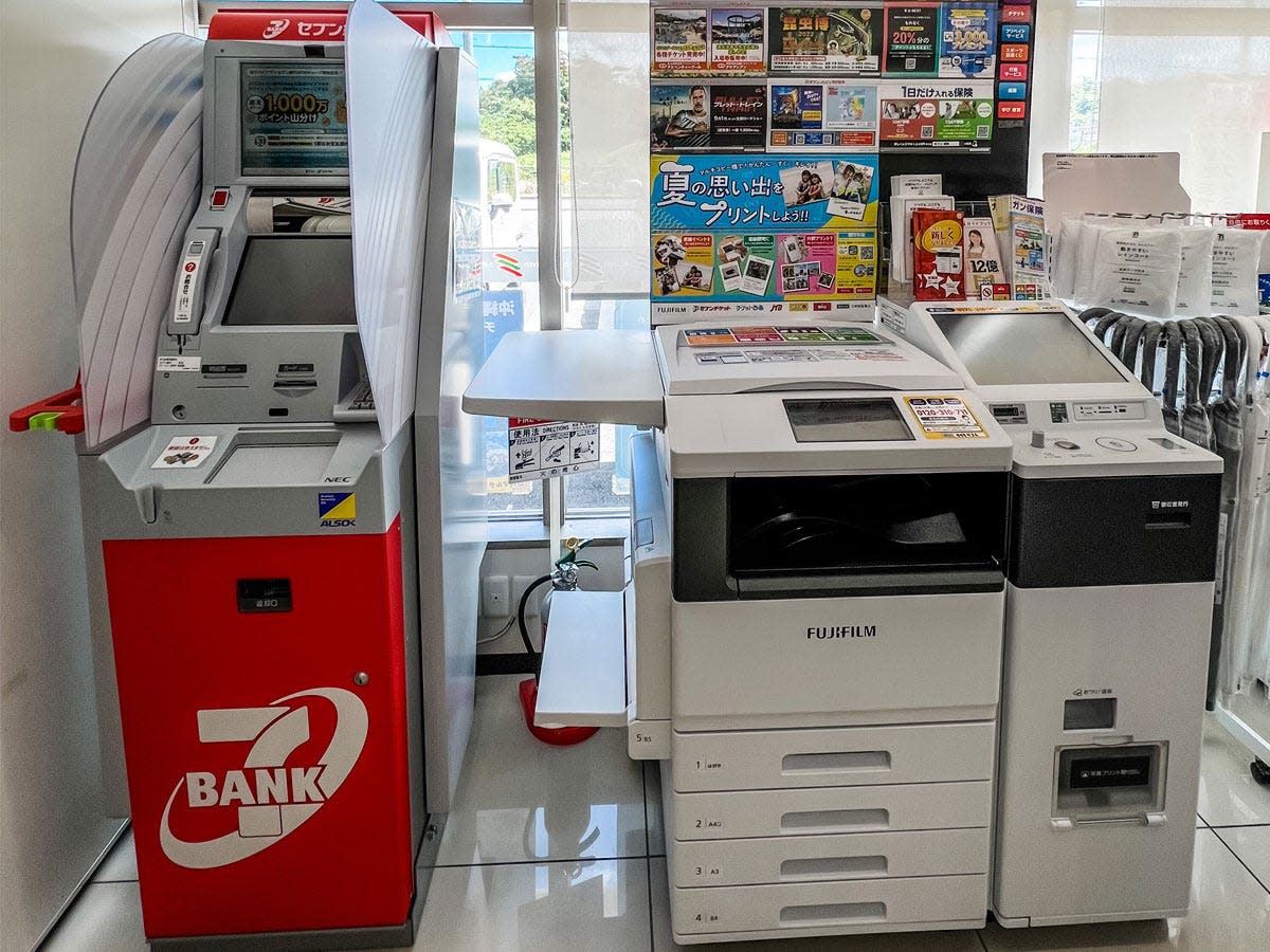 ATM and copy machine in 7-eleven japan