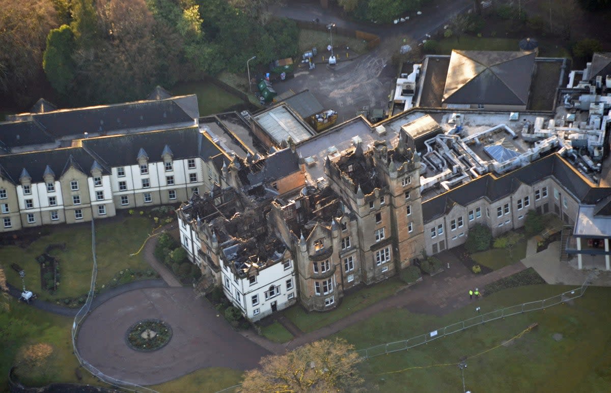 The Cameron House Hotel was severely damaged in the blaze in which two guests died (Crown Office/PA) (PA Media)