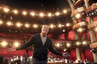 Dwayne Johnson appears during a rehearsal for the 89th Academy Awards on Saturday, Feb. 25, 2017. The Academy Awards will be held at the Dolby Theatre on Sunday. (Photo by Matt Sayles/Invision/AP)