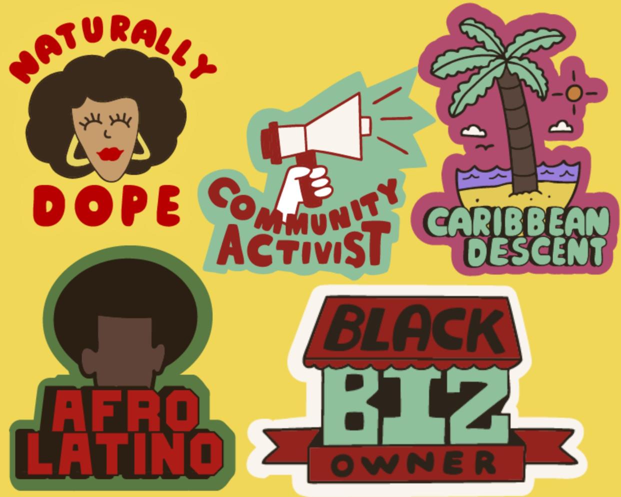 Some of the new stickers BLK has launched for its dating app users.