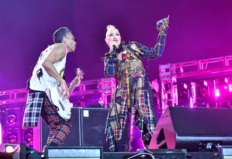 Gwen Stefani and her band, No Doubt, reunited for the first time in nearly a decade at Coachella 2024 this weekend leaving several fans losing their heads over the long-awaited reunion. VALERIE MACON/AFP via Getty Images