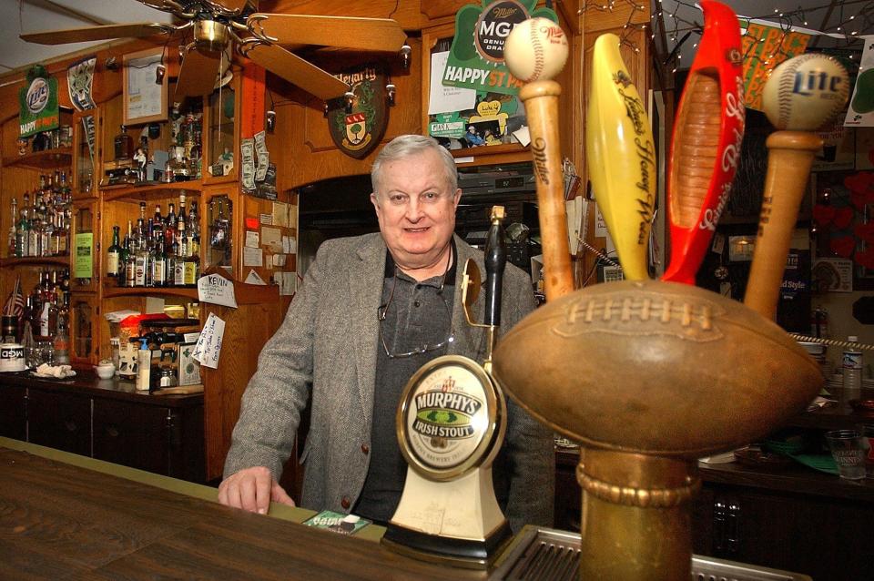 Jeremiah "Derry" Hegarty stands behind the bar at Derry Hegarty's Irish Pub, 5328 W. Blue Mound Road. In addition to being a popular stop on St. Patrick's Day, Hegarty's hosted scores of election-night parties in its time.