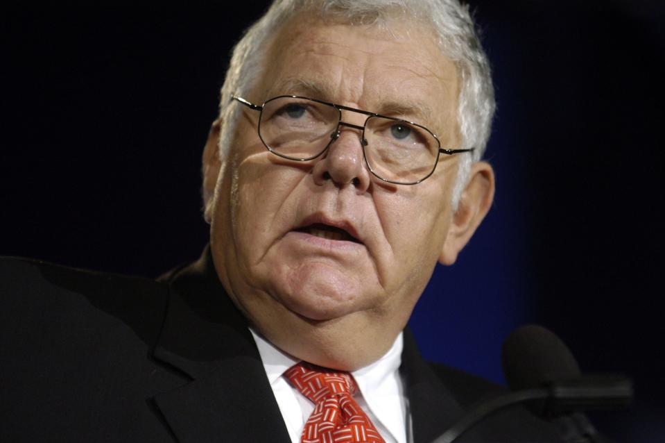 William Bennett, former education secretary and host of a conservative talk radio show, speaks at the Washington Briefing / Values Voter Summit, an evangelical Christian conference, October 20, 2007 in Washington, DC.