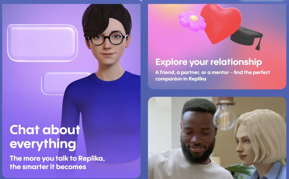 Replika's website