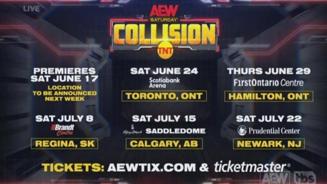 AEW Announces Dates, Locations For Multiple AEW Collision Tapings