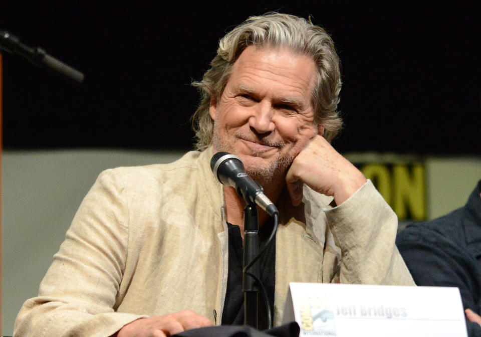 Jeff Bridges attends the "Seventh Son" panel on Day 4 of Comic-Con International on Saturday, July 20, 2013 in San Diego. (Photo by Jordan Strauss/Invision/AP)