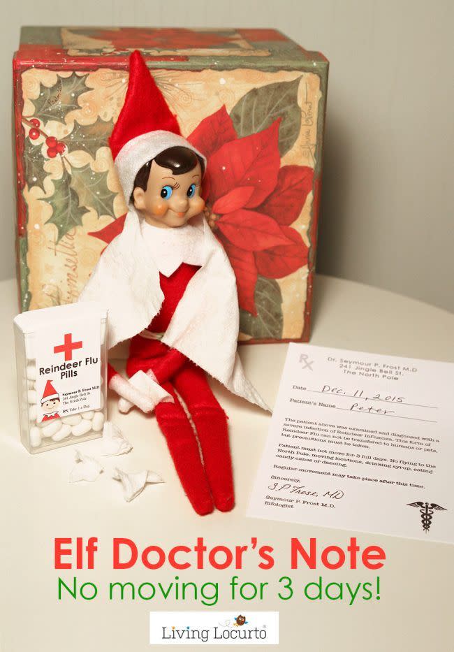 Elf on the Shelf Taking a Sick Day