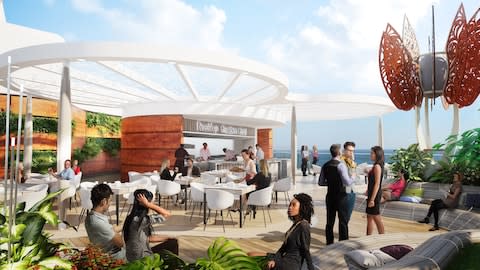A rendering of the rooftop garden on board Celebrity Edge - Credit: Celebrity cruises