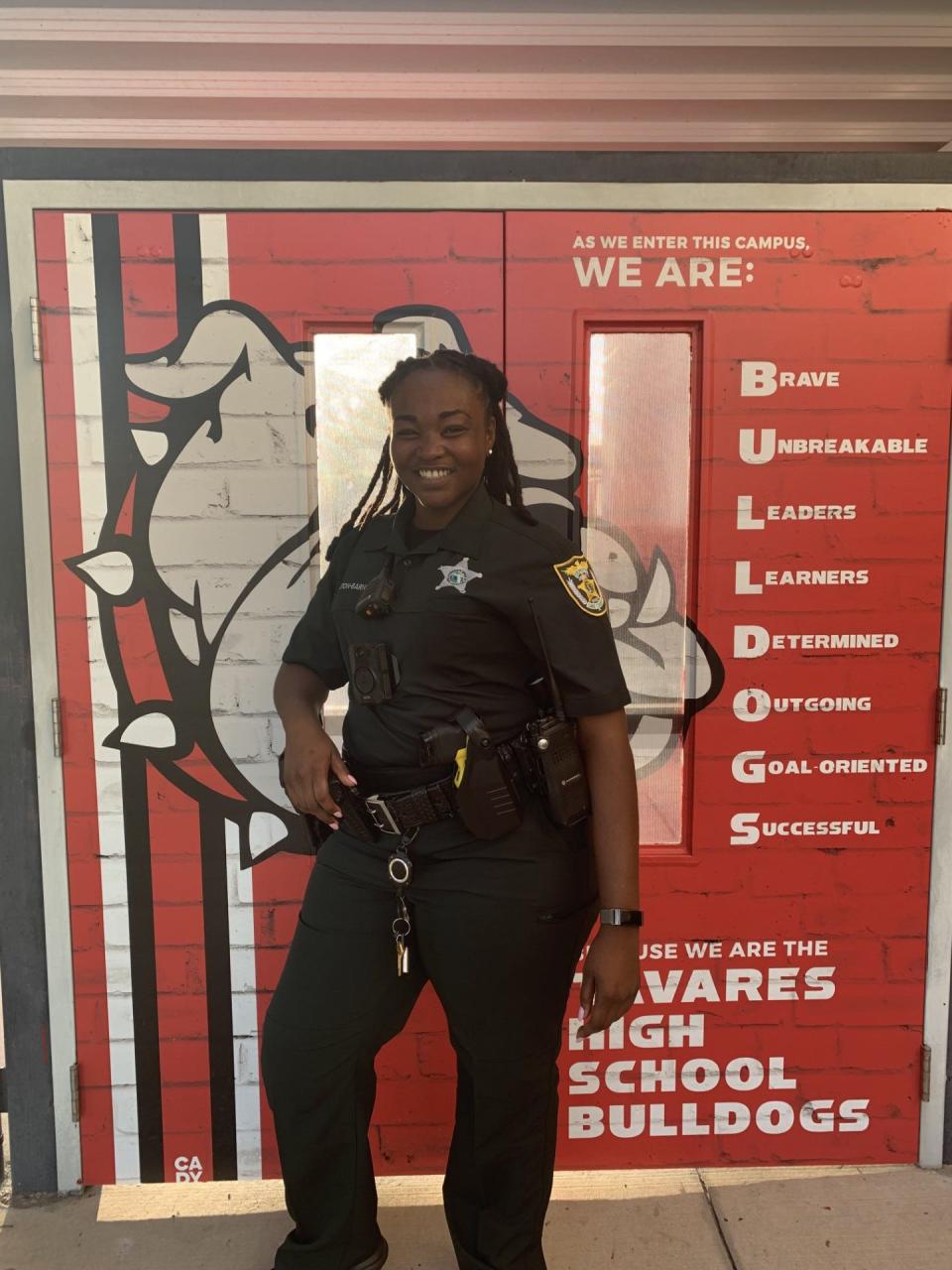 Sheriff's Deputy Monique Barnes on her first day as a Tavares High resource law enforcement officer at the beginning of the 2023-24 school year.