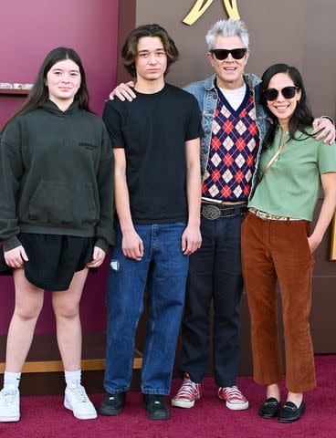 <p>Axelle/Bauer-Griffin/FilmMagic</p> Arlo Clapp, Rocko Akira Clapp, Johnny Knoxville and Emily Ting attend the Los Angeles Premiere of Warner Bros. "Wonka" at Regency Village Theatre on December 10, 2023 in Los Angeles, California.