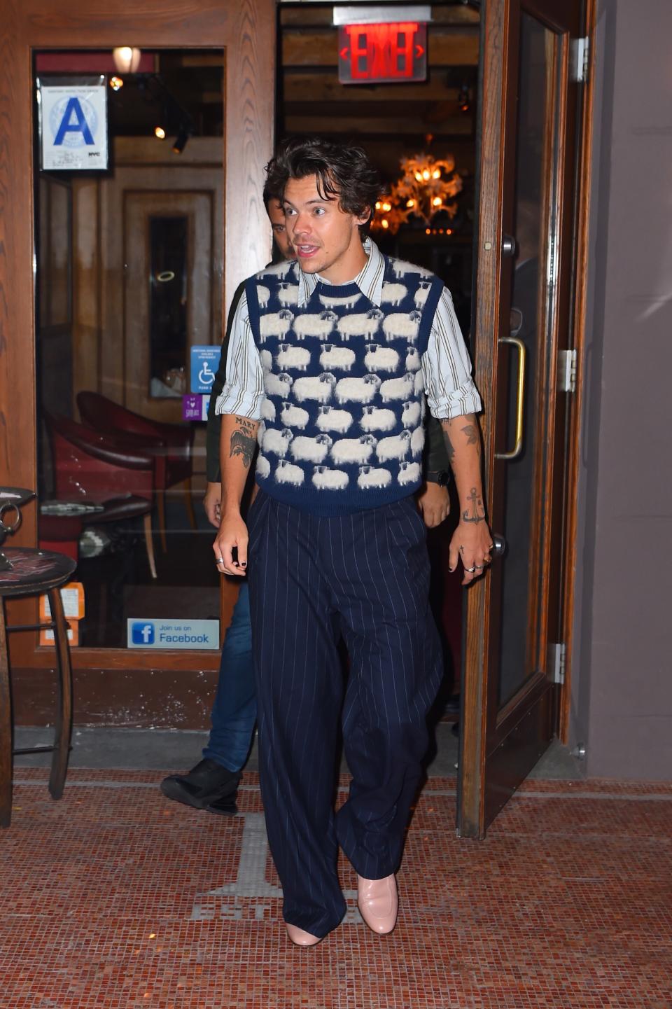 People loved this sweater vest. But it was also crazy that Harry Styles wore these pants.