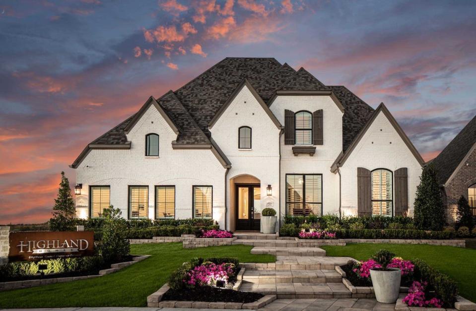 A model home within the Mustang Lakes neighborhood by Highland Homes.