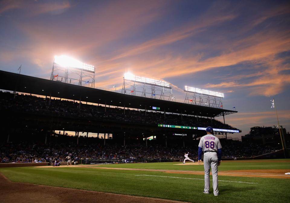 Imagine Otani pitching in Wrigley Field. (Photo by Jonathan Daniel/Getty Images)