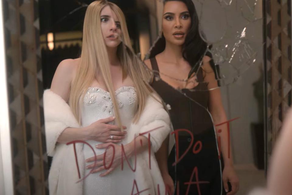 Emma Roberts and Kim Kardashian in 'American Horror Story: Delicate'