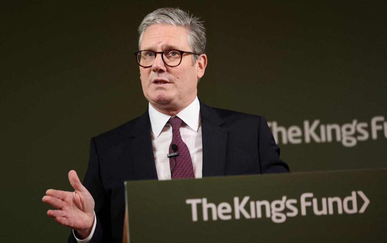 Sir Keir Starmer, the Prime Minister, delivers a speech at The King's Fund in central London