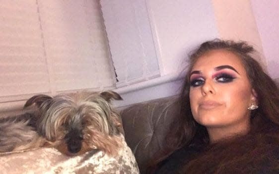 Emma McNulty pictured with her yorkshire terrier, Millie  - Emma McNulty