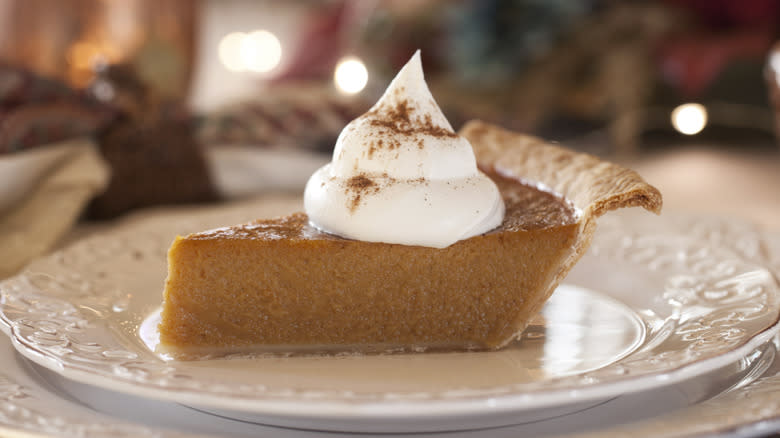 slice of pumpkin pie