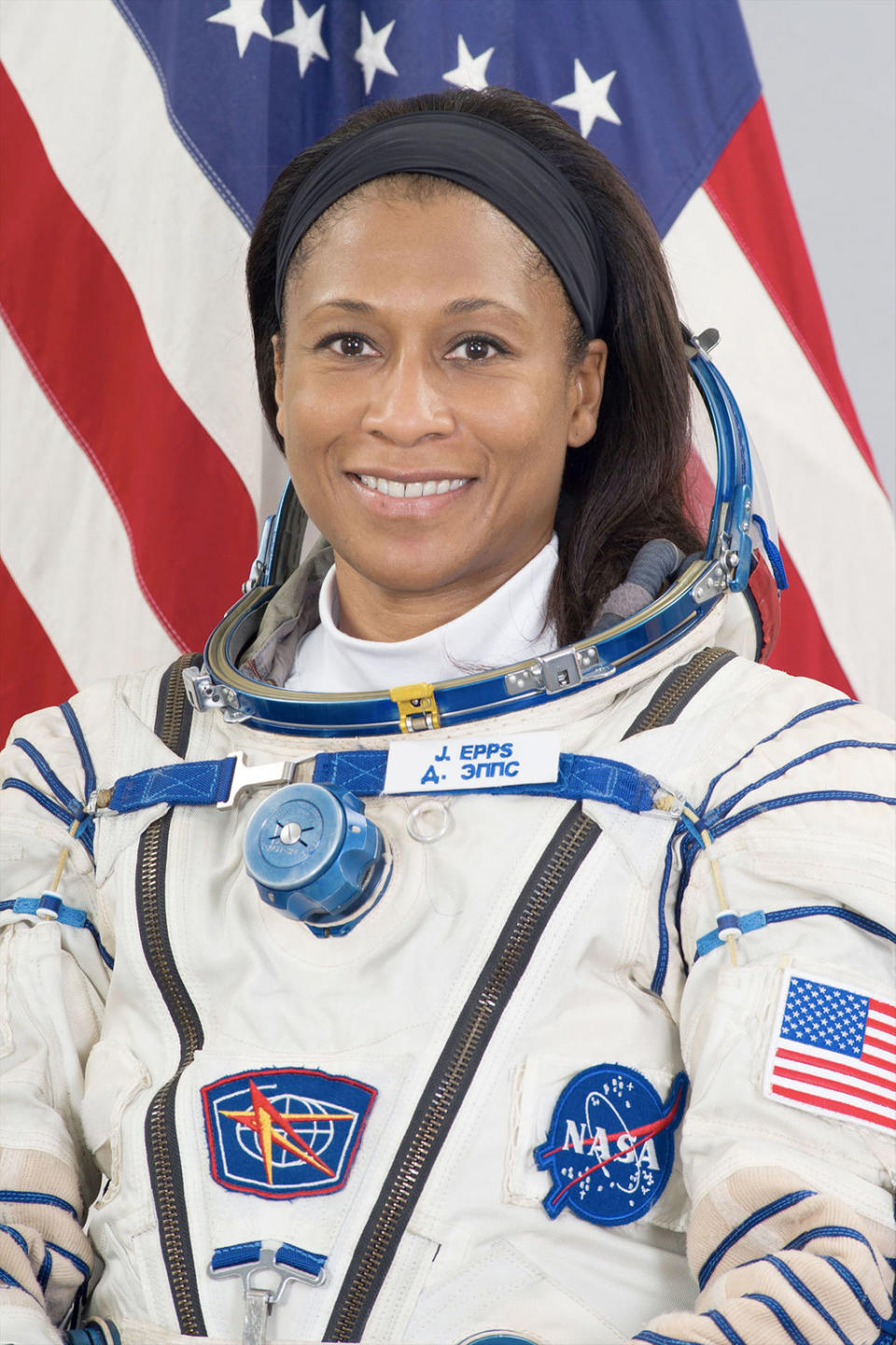 Jeanette Epps' July 2017 NASA portrait as a flight engineer on the Expedition 56 and Expedition 57 space station crews. <cite>NASA</cite>