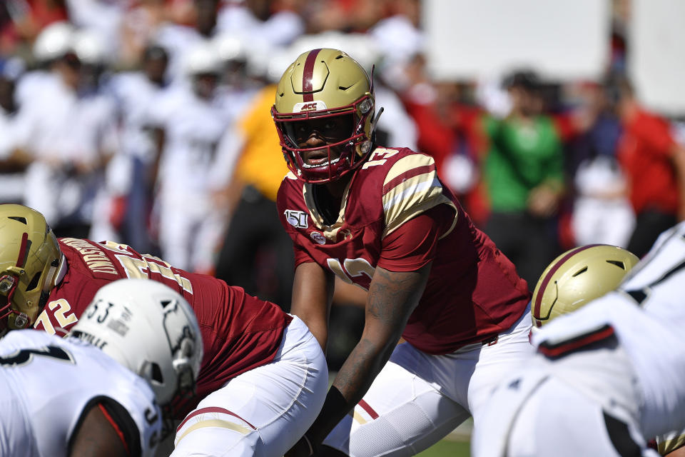 Boston College quarterback Anthony Brown has thrown for 40 touchdowns in his three years at BC. (AP Photo/Timothy D. Easley)