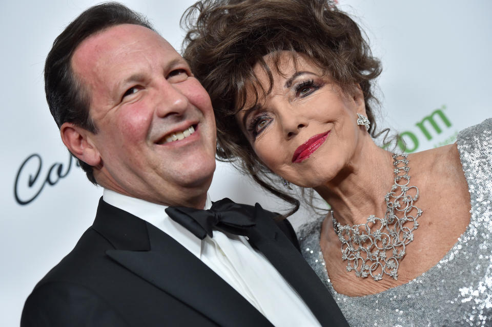 BEVERLY HILLS, CA – OCTOBER 06: Joan Collins and Percy Gibson attend the 2018 Carousel of Hope Ball at The Beverly Hilton Hotel on October 6, 2018 in Beverly Hills, California. (Photo by Axelle/Bauer-Griffin/FilmMagic)