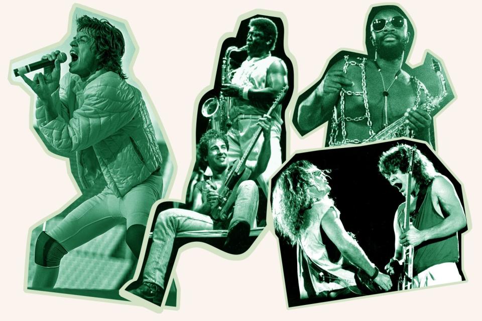 Mick Jagger; Clarence Clemons and Bruce Springsteen; Isaac Hayes; Sammy Hagar and Eddie Van Halen.