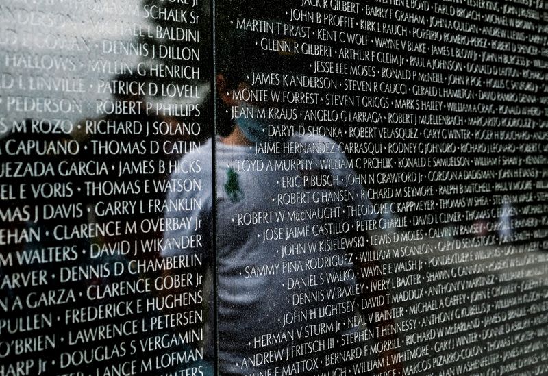 Members of the public visit the Vietnam Veterans Memorial on Memorial Day holiday in Washington