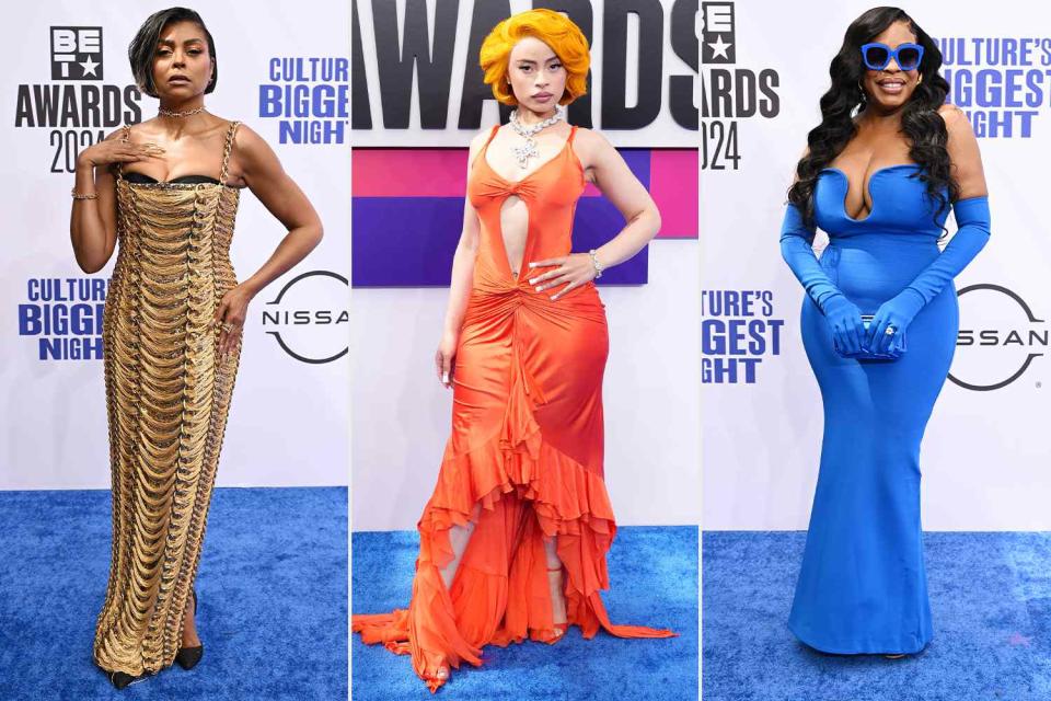 <p>Getty (3)</p> Taraji P. Henson, Ice Spice and Niecy Nash-Betts lead head-turning style at the 2024 BET Awards.
