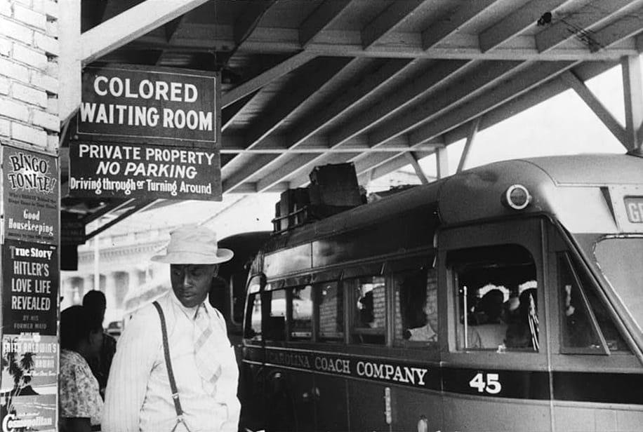A bus station in Durham, N.C., May 1940. (Jack Delano / Library of Congress)