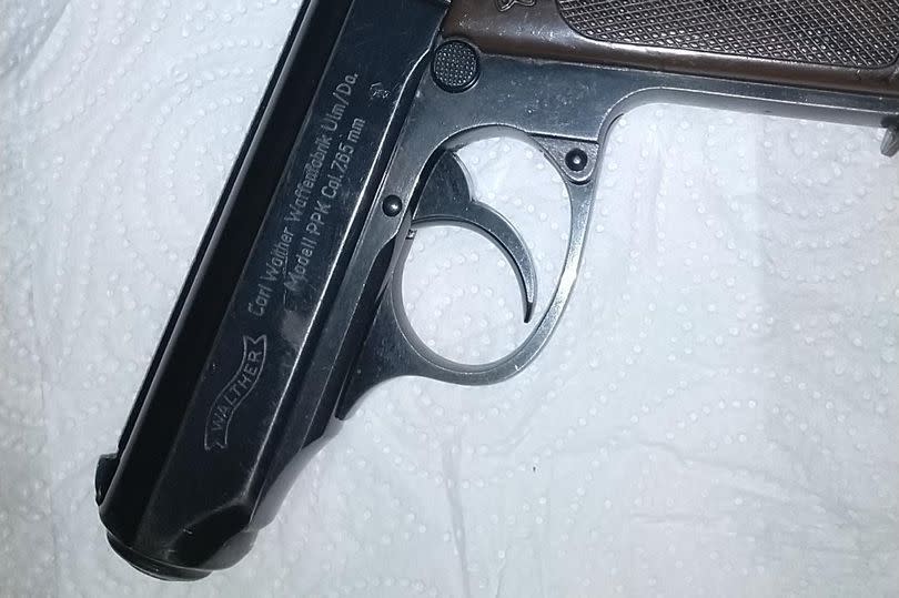 The Walther PPK gun found by the police