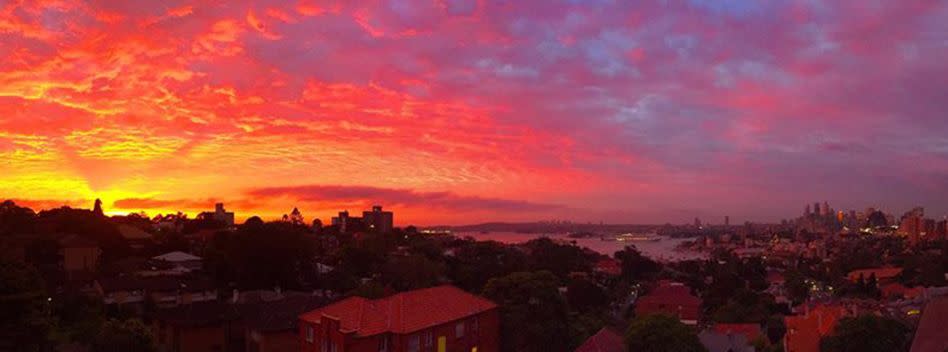 Despite the serenity of the Monday morning views, storms are due across NSW. Picture: Sunrise