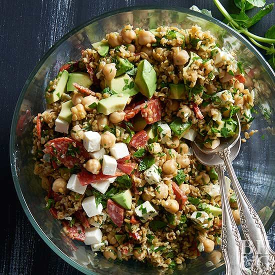 Grain bowls make mealtime a breeze and feature fresh, healthy ingredients. Thanks to the nature of meals in a bowl, each of these grain bowl recipes include multiple food groups. Don't feel like you have to stick strictly to the recipe—add an egg to your quinoa bowl, swap goat cheese for feta, or switch up the grain called for and use your favorite.