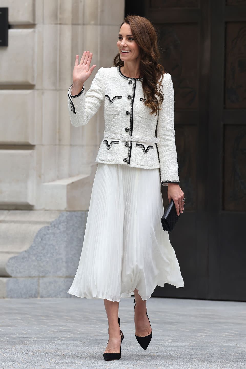 london, england june 20 catherine, princess of wales leaving the reopening of the national portrait gallery on june 20, 2023 in london, england the princess of wales is opening the national portrait gallery following a three year refurbishment programme photo by neil mockfordgc images
