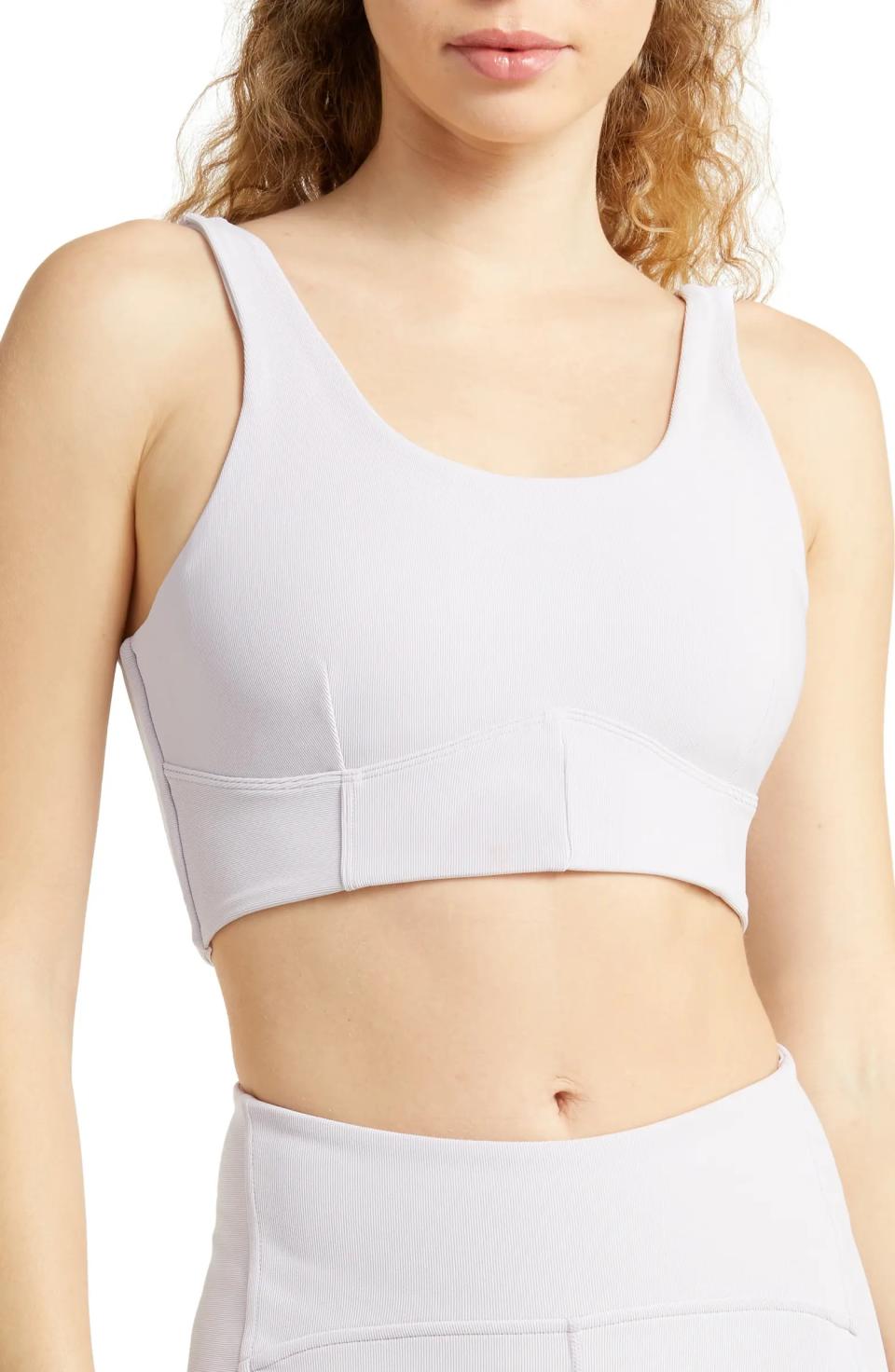 Zella Interlude Rib Longline Sports Bra