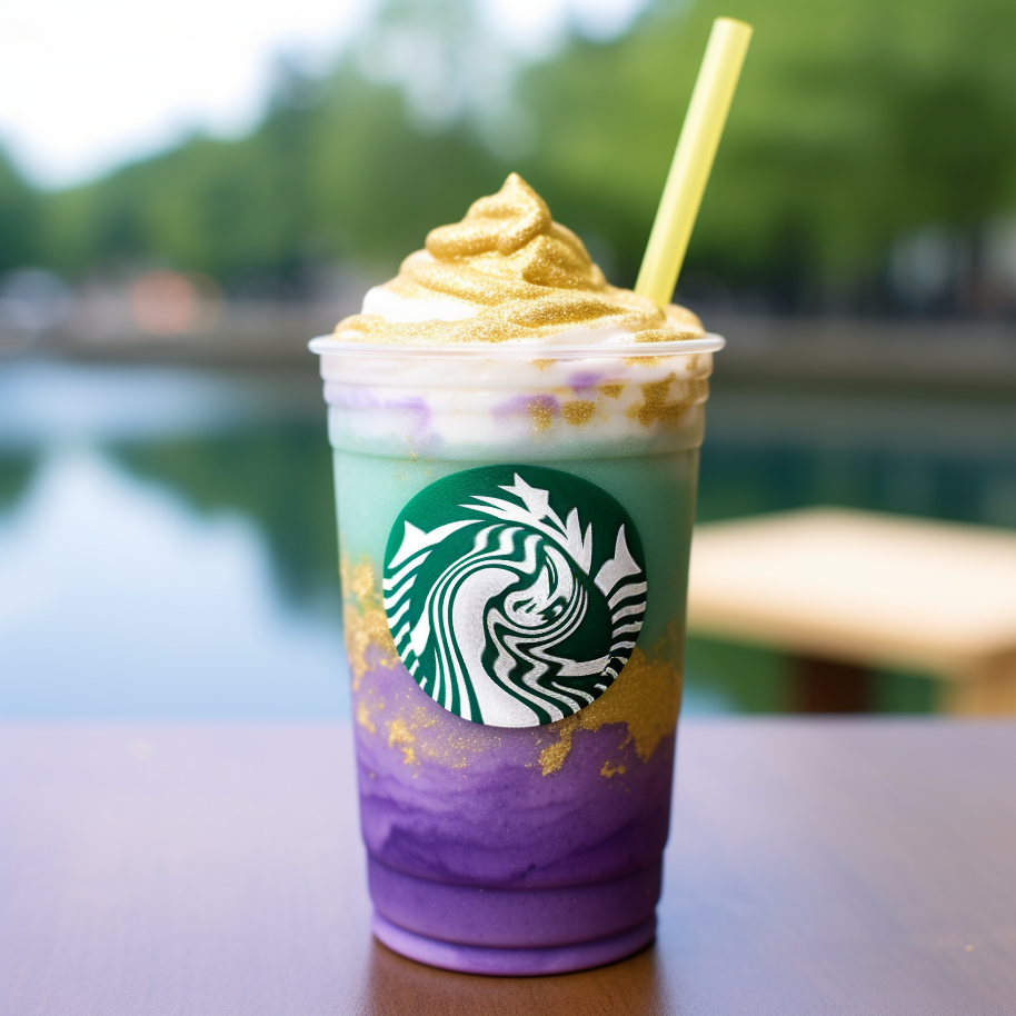 beignet-flavored Mardi Gras frappuccino