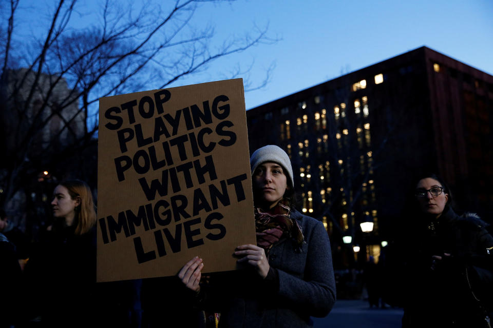 Anti-Trump protesters rally for Muslim and immigrant rights