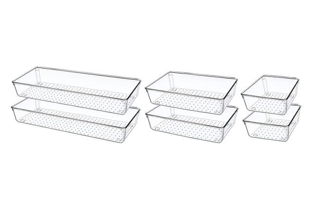 RUBOXA ruboxa clear drawer organizer, [25 pcs] clear plastic drawer  organizers for home organization and storage, including 4 sizes