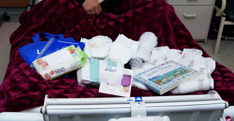 The Baby Bundle for new mothers as displayed at Westmead Hospital in Sydney. Source: AAP