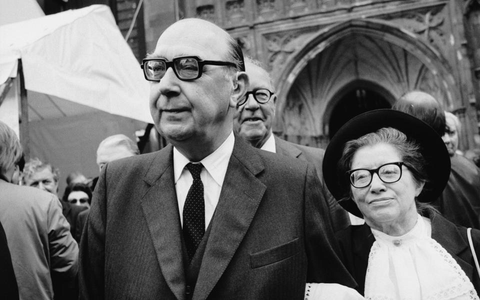 Larkin with his muse and mistress Monica Jones at Westminster Abbey in 1984 - Getty